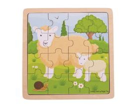 Bigjigs Toys puzzle - Ovečka s jahniatkom