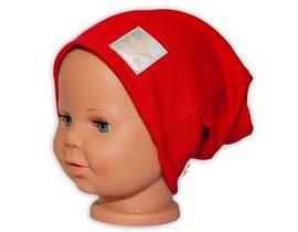 Baby Nellys Hand Made Dětská funkční čepice s dvojitým lemem - červená