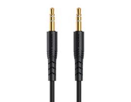 Kabel Mini jack 3,5 mm AUX Vipfan L04 1 m, pozlacený (černý)