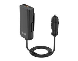 Budi 105W nabíječka do auta, USB + USB-C, PD + QC 3.0 (černá)