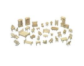 Woodcraft Dřevěné 3D puzzle nábytek set