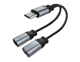 Audio adaptér Type-c na Type-c + Jack 3,5 mm XO NBR160B Funkce přenosu Bluetooth (černý)