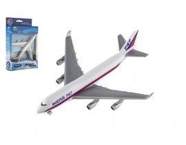 Letadlo Welly Boeing 747 plast/kov 15cm v krabičce 13x21x4,5cm