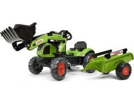 FALK Šlapací traktor 2040AM Claas Arion 410 s nakladačem a vlečkou - zelený