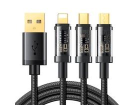 USB kabel Joyroom S-1T3015A5 3v1 USB-C / Lightning / Micro USB 3,5A 1,2 m (černý)