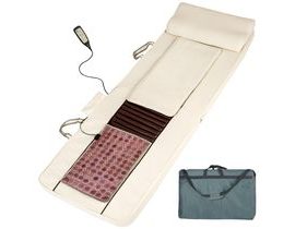 Tectake 400601 shiatsu masážne matrace s vykurovacím jade vankúšom - béžová koža