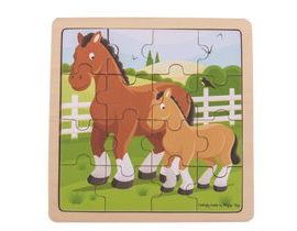 Bigjigs Toys puzzle - Kôň s žriebätkom