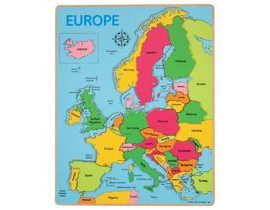 Bigjigs Toys Drevené puzzle mapa Európy 25dílků
