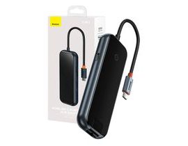 Rozbočovač 5v1 Baseus řady AcmeJoy USB-C na 2xUSB 3.0 + USB 2.0 + USB-C PD + RJ45 (tmavě šedý)