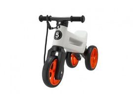 Odrážedlo FUNNY WHEELS Rider SuperSport bílé/oranž. 2v1+popruh,výš.sedla28/30cm nos.25kg 18m+v sáčku