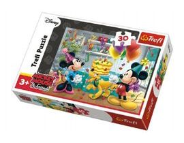 Puzzle Mickey a Minnie slaví narozeniny Disney 27x20cm 30 dílků v krabičce 21x14x4cm