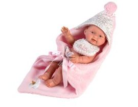 Llorens 26308 NEW BORN DIEVČATKO - realistická bábika bábätko s celovinylovým telom - 26 cm