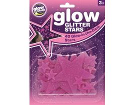GlowStars Glow Glitter Stars - růžové