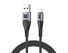 Kabel USB-Micro USB Vipfan X10, 3A, 1,2 m, opletený (černý)