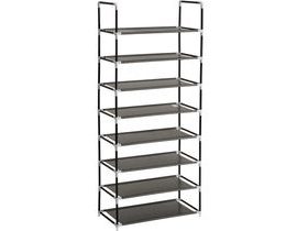 Tectake 402105 topánka 8 Storey Steel 60x136,5x29,5 cm - čierna čierna polypropylén