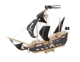 Woodcraft Drevené 3D puzzle pirátska loď