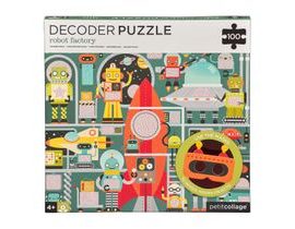 PetitCollage Puzzle Roboty 100 ks s 3D okuliarmi