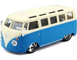 Bburago 1:32 Plus Volkswagen Van Samba Blue / White