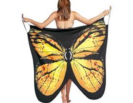 Plážové šaty - motýlí křídla L-XL - žluté