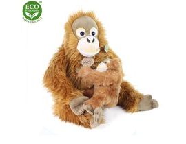 Plyšový orangutan s mládětem 25 cm ECO-FRIENDLY