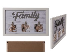 Biely drevený rám pre fotografie, rodina