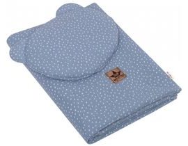 Mušelinová sada DOTS Teddy 30x35cm, 70x100cm, 2D, Baby Nellys, jeans