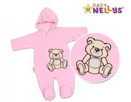 BABY NELLYS Kombinézka/overálek Teddy Bear, velikost: 74 - růžová