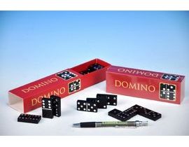 Domino společenská hra dřevo 28ks v krabičce 15,5x3,5x5cm