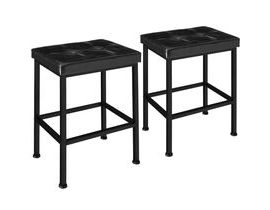 tectake 404637 2 barové židle bodie - černá černá dřevotříska