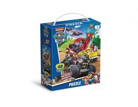 Puzzle Tlapková patrola/Paw Patrol Záchrana na kolech 32x23cm 48 dílků v krabičce 15x18x6cm