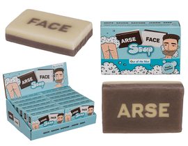 Mýdlo, Arse-Face, cca 150 g, s vůní broskve, v dárkové krabici.