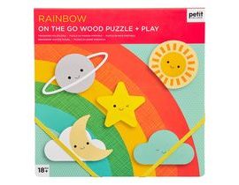 Petitcollage Robustní dřevěné puzzle Rainbow