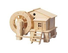 Woodcraft Drevené 3D puzzle vodný mlyn
