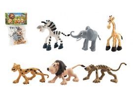 Zvířátka safari ZOO plast 9-10cm 6ks v sáčku