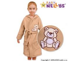 Baby Nellys Dětský župan - Medvídek Teddy Bear - béžový/kávový