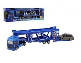 Nosič nákladných automobilov + automatický kov/plast 32 cm pre voľný beh v rámčeku 36x11x6cm