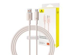 Rychlonabíjecí kabel Baseus USB na USB-C Habitat Series 1m 100W (růžový)