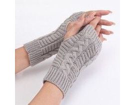 Pletené rukávy ruky - sivé