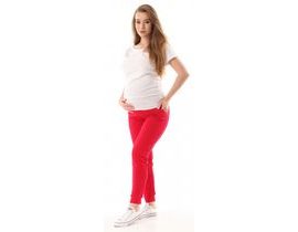 Těhotenské kalhoty/tepláky Gregx, Vigo s kapsami - červené, vel. S