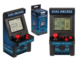 Miniaturní herní automat, retro, s 26 hrami,