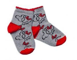 Baby Nellys Bavlněné ponožky Minnie Love - šedé
