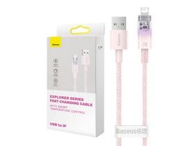 Rychlonabíjecí kabel Baseus USB-A na Lightning Explorer Series 2m, 2,4A (růžový)