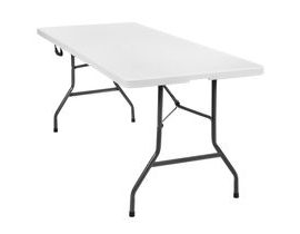 Tectake 402153 Záhradný stôl skladanie bielych 183x76x74cm - biely biely plast