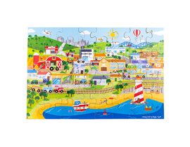 Bigjigs hračky podlahové puzzle mesto 48 kusov