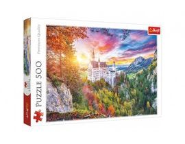 Pohľad na hrad Neuschwanstein, Nemecko 500 kusov 48x34 cm v rámčeku 40x26,5x4,5 cm