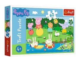 Puzzle Prasiatko Peppa / modré plavky Prázdninová zábava 33x22cm 60 dielikov v krabičke 21x14x4cm Cena za 1ks