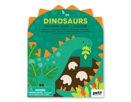 Petit koláž sfarbenie knihy s nálepkami dinosaury