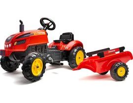 FALK Šlapací traktor 2046AB X-Tractor s vlečkou a otevírací kapotou - červený