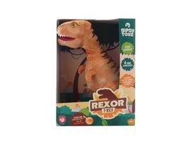 Plyš T-Rex zvukový 38 cm hnědý