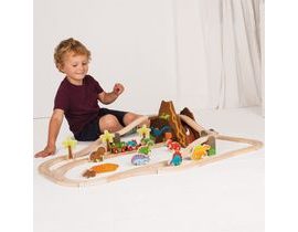 Bigjigs Rail Dřevěná vláčkodráha dinosauří